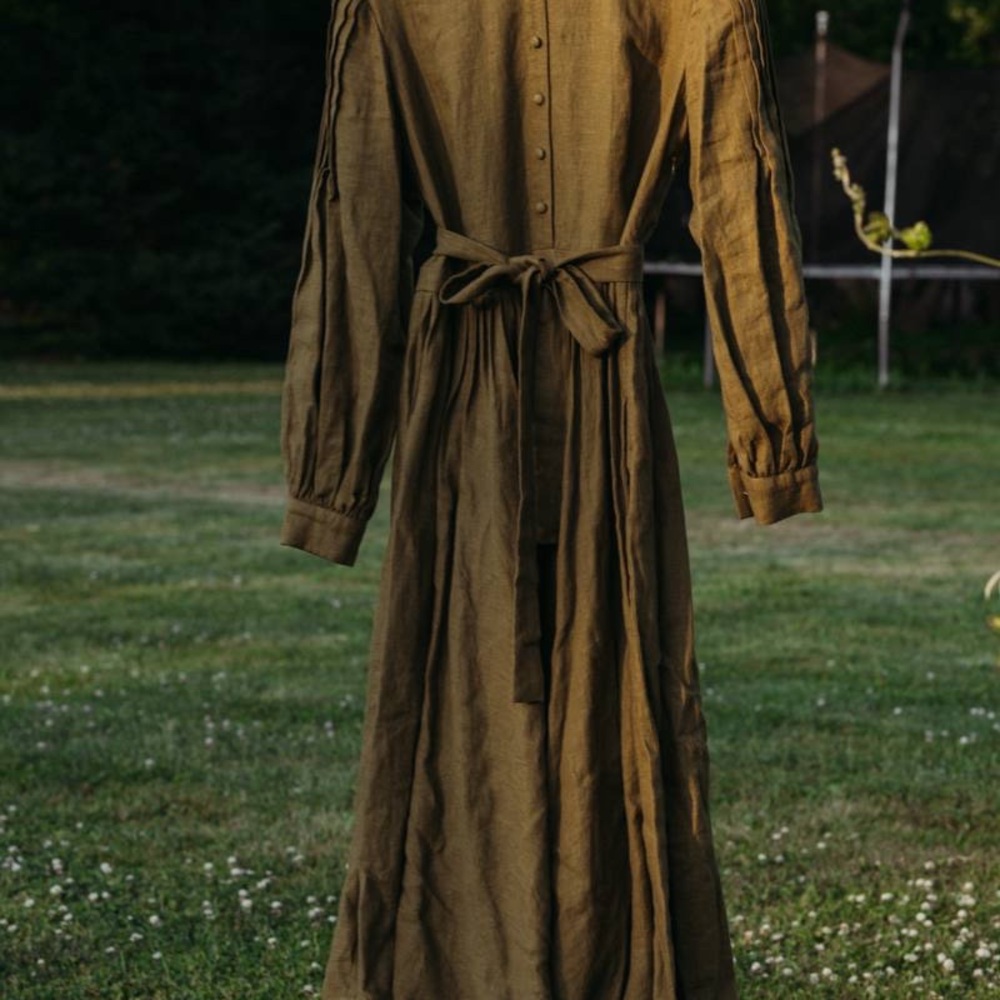 Chic Long Sleeve Olive Dress
